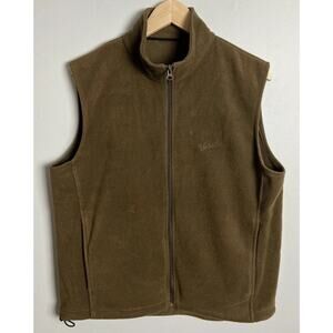 Woolrich Fleece Vest Medium Brown Full Zip Sleeveless Outdoor Hiking Size M Mens